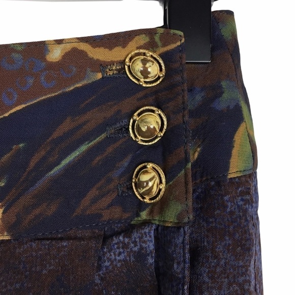 VINTAGE Skirt Dorothy Schoelen Platinum Maxi Midi Wrap Retro Tropical Size 10 - Picture 5 of 13